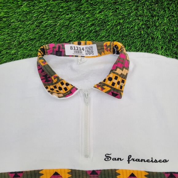 Vintage San-Francisco Tribal Collared Sweatshirt XL 23x28 USA - Picture 9 of 13